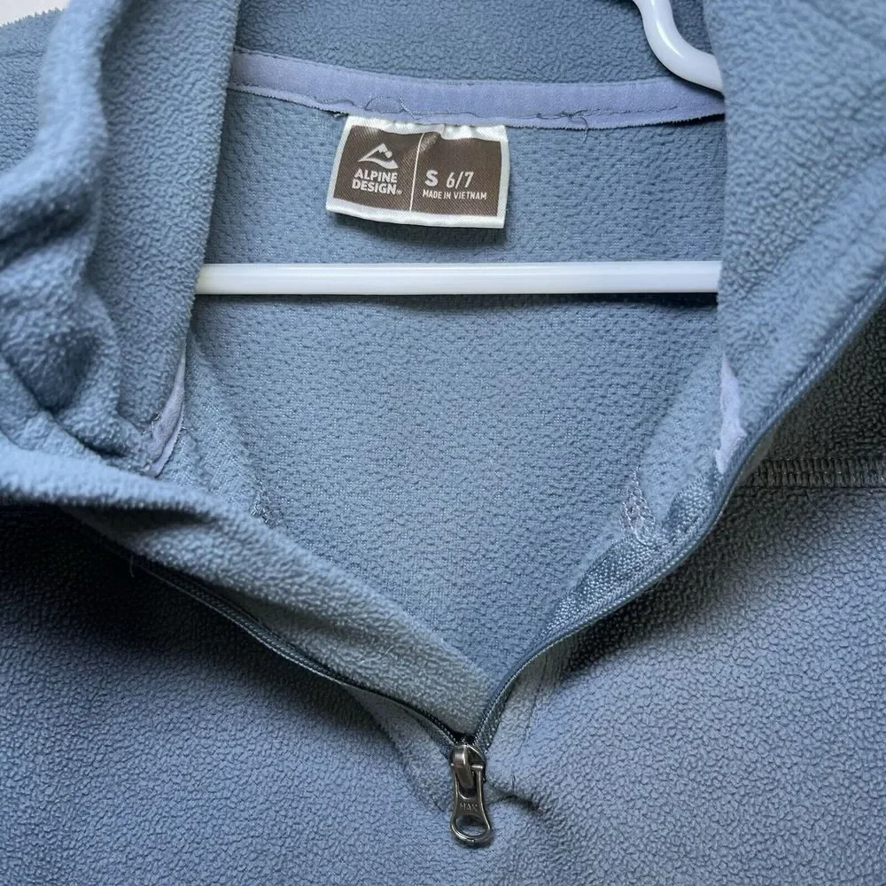 Alpine Design Youth Small (6/7) Blue 1/4‎ Zip Fleece Pull Over Sweatshirt Jacket
